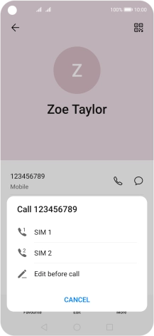 Press the required SIM.