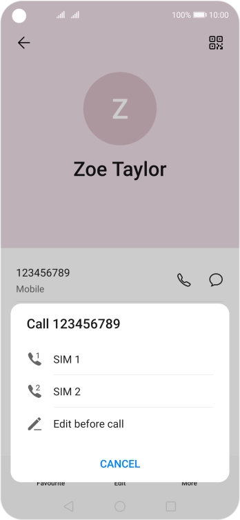Press the required SIM.