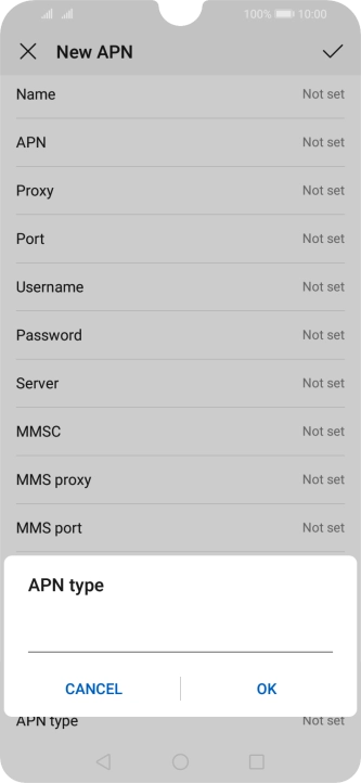 Key in default and press OK.