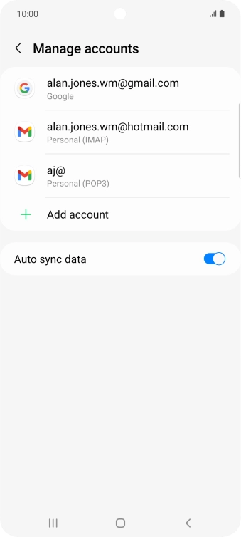 Press the indicator next to 'Auto sync data' to turn the function on or off.
