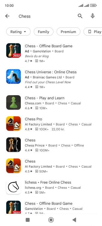 Press the required app.