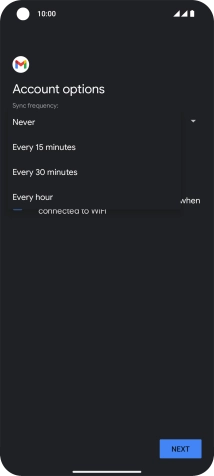 Press the required setting.