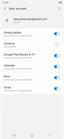 Press the indicator next to 'Contacts' to turn on the function.