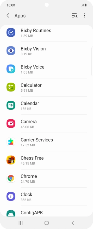 Press the required app.