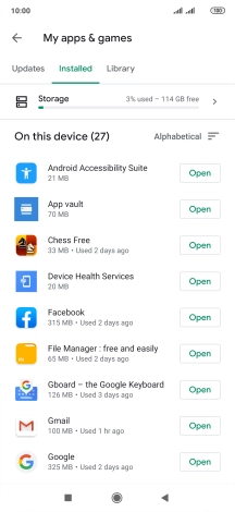 Press the required app.