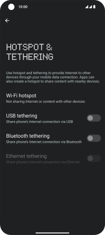 Press Wi-Fi hotspot.
