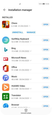 Press UNINSTALL.