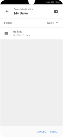 To create a new folder, press the new folder icon and follow the instructions on the screen to create a new folder.
