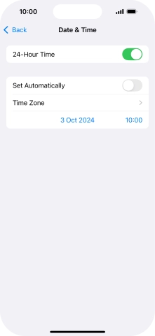 Press the indicator next to 'Set Automatically' to turn on the function.