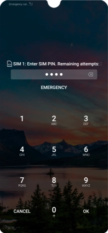 Key in your SIM PIN and press OK. The default SIM PIN is 0000.