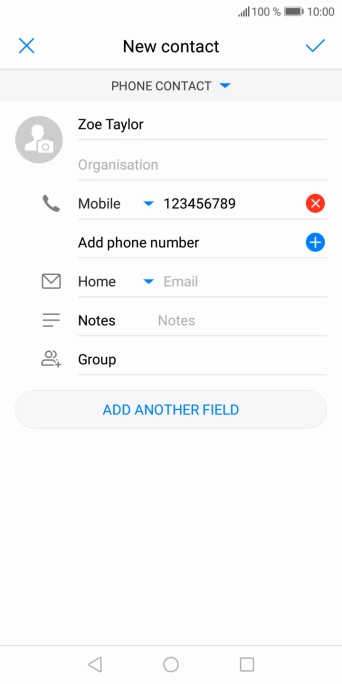 Press the confirm icon.