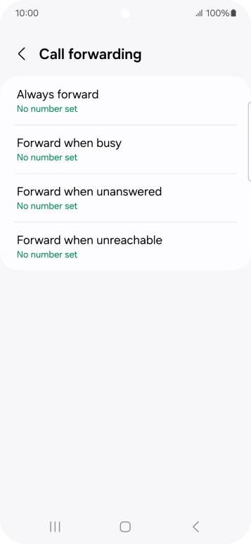 Press the required divert type.