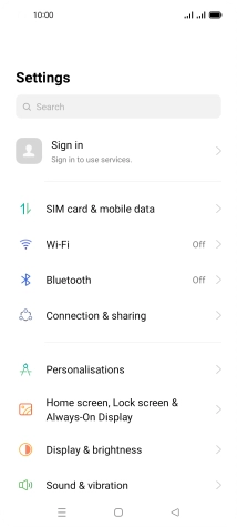 Press SIM card & mobile data.