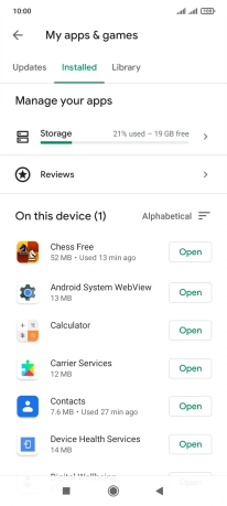 Press the required app.