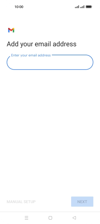 Press the field below 'Enter your email address' and key in your email address.