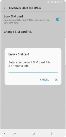 Key in your SIM PIN and press OK. The default SIM PIN is 0000.