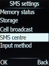 Select SMS centre.