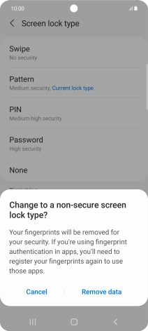 Press Remove data.