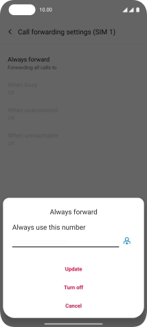 Press Turn off.