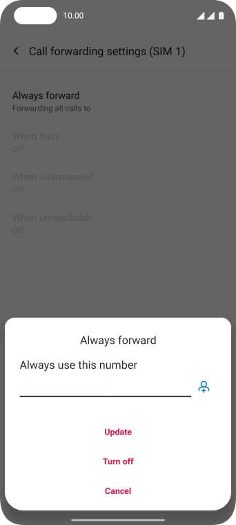 Press Turn off.