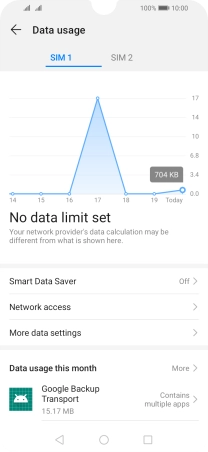 Press the required SIM.