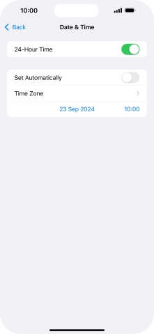 Press the indicator next to 'Set Automatically' to turn on the function.