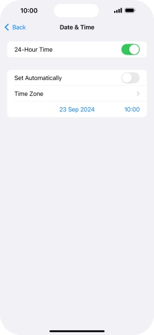 Press the indicator next to 'Set Automatically' to turn on the function.