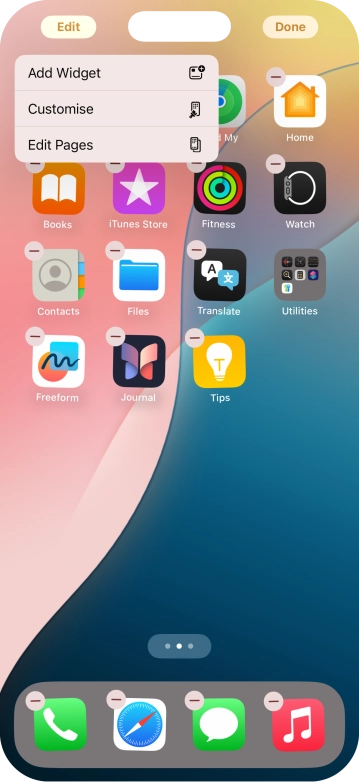 Press Customise.