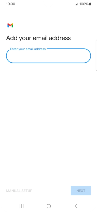 Press the field below 'Enter your email address' and key in your email address.