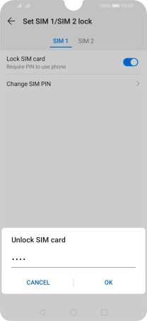 Key in your SIM PIN and press OK. The default SIM PIN is 0000.