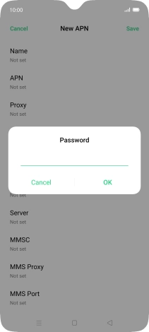 Key in p and press OK.