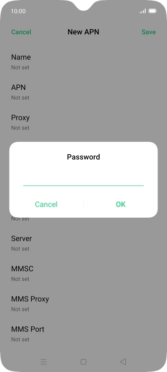 Key in p and press OK.