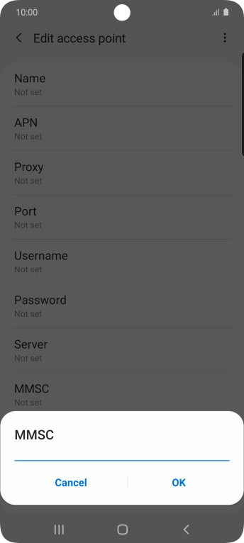 Key in http://mmsc.mms.o2.co.uk:8002 and press OK.