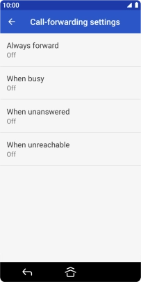 Press the required divert type.