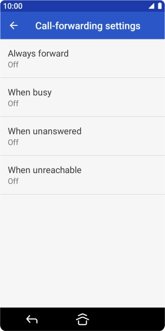 Press the required divert type.