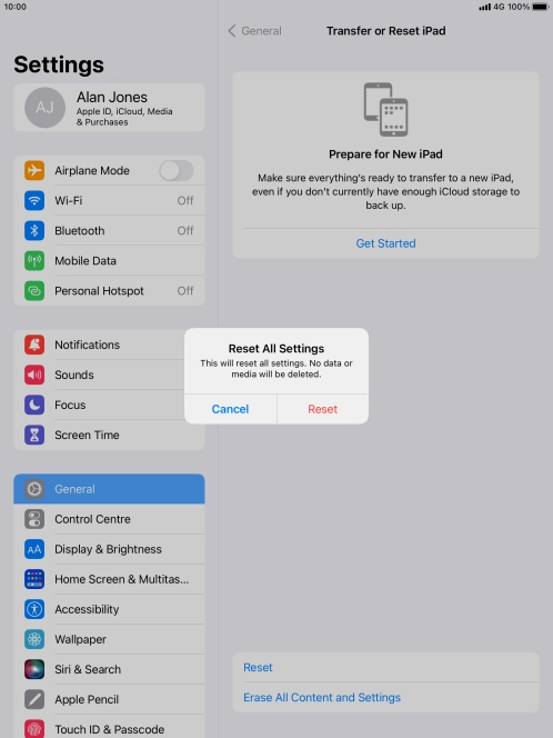 Press Reset.