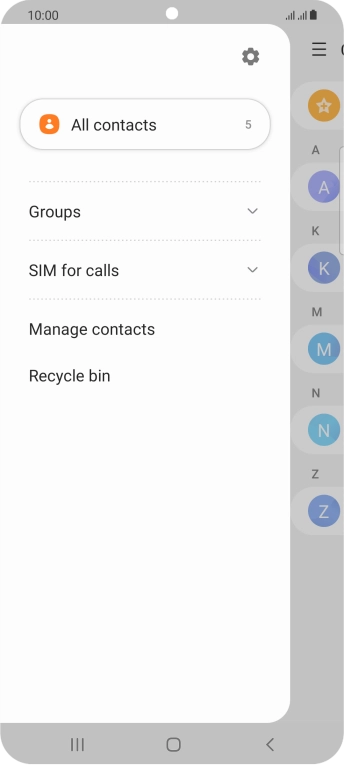 Press Manage contacts.