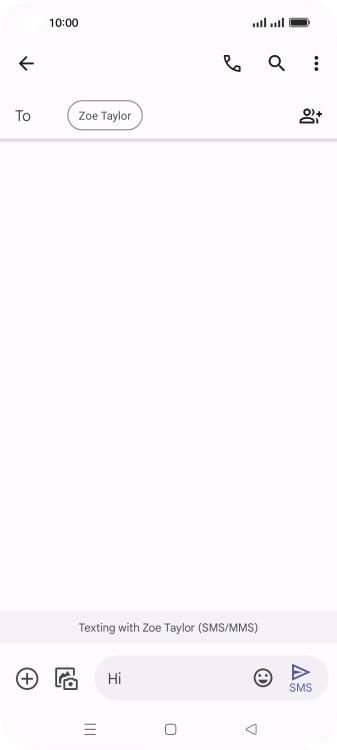 Press the send icon when you've finished your text message.