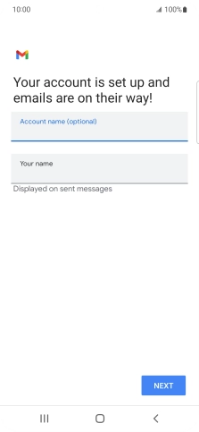 Press the field below 'Your name' and key in the required sender name.