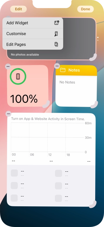 Press Add Widget. Press Add Widget.