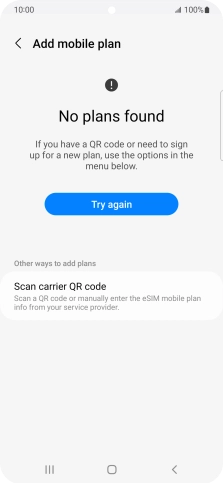 Press Scan carrier QR code.