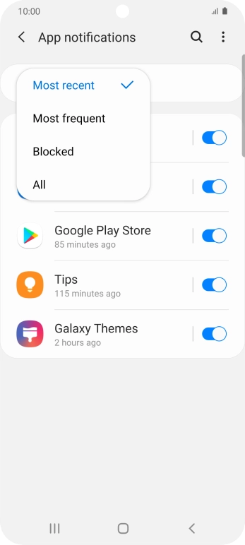 Press the required setting. Press the required setting.