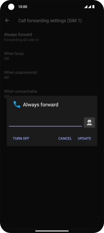 Press TURN OFF.