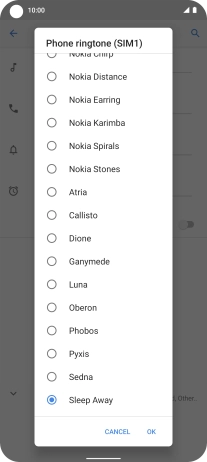 Once you've found a ring tone you like, press OK.