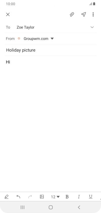 Press the attachment icon. Press the attachment icon.