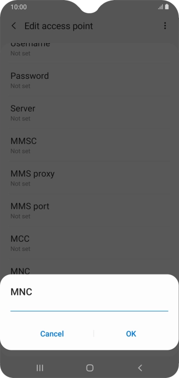 Key in 10 and press OK.
