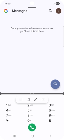 Press the end icon.