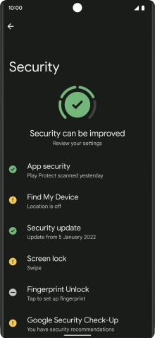 Press Fingerprint Unlock.