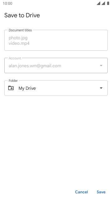 Press the field below 'Folder' and go to the required folder.