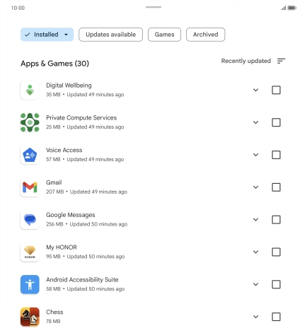 Press the required app.